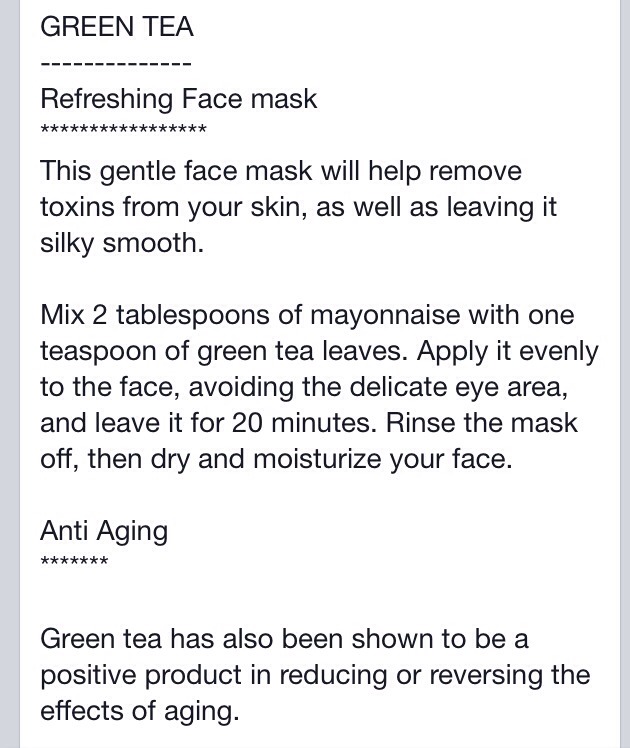 Refreshing Face Mask Using Green Tea