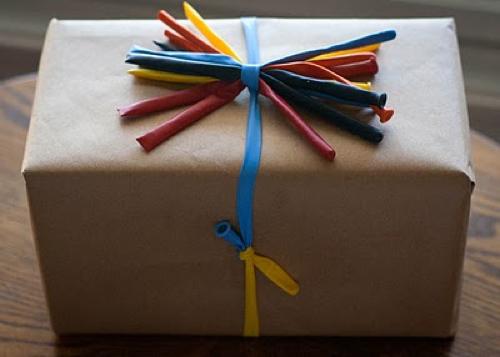Uninflated balloons also make unique ribbons