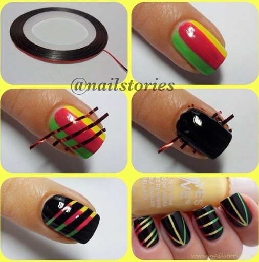 Some Great Nail Arts Using Scotch Tape