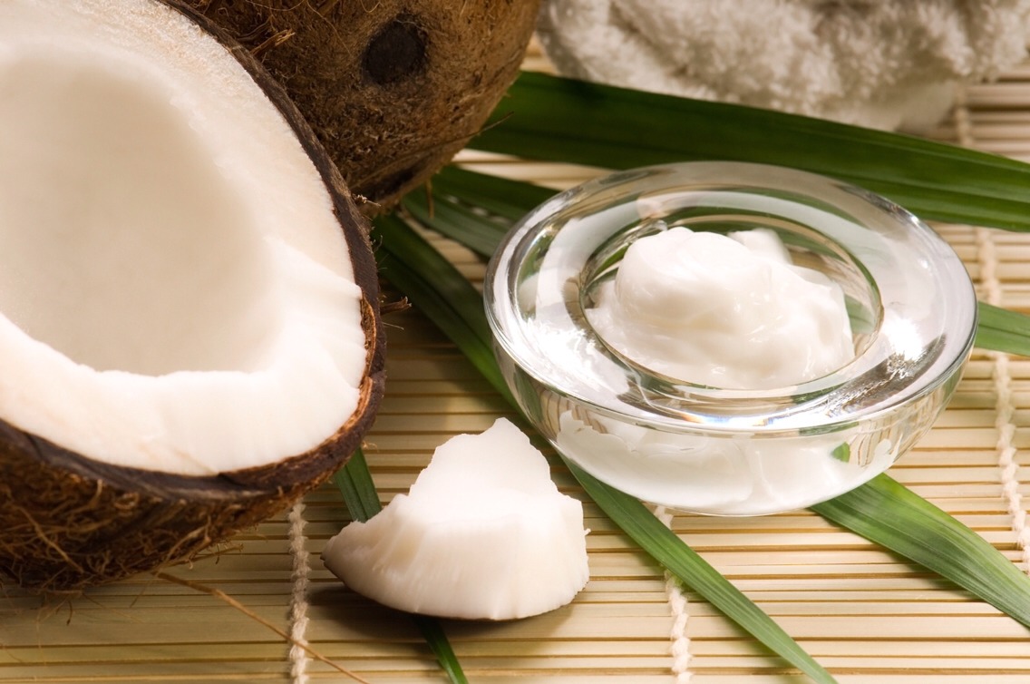 COCONUT OIL! It's so amazing for your hair. It makes it super soft and gives it a natural, healthy shine.
