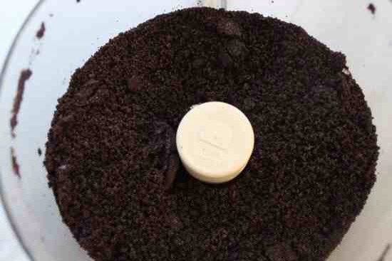 Directions:

Preheat the oven to 350.
Place cookies in food processor and pulse until they’re small crumbs. 