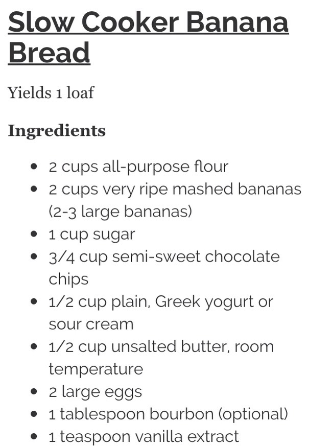 🌀 Slow Cooker Banana Bread 🌀