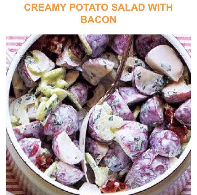 Creamy potato salad with bacon 