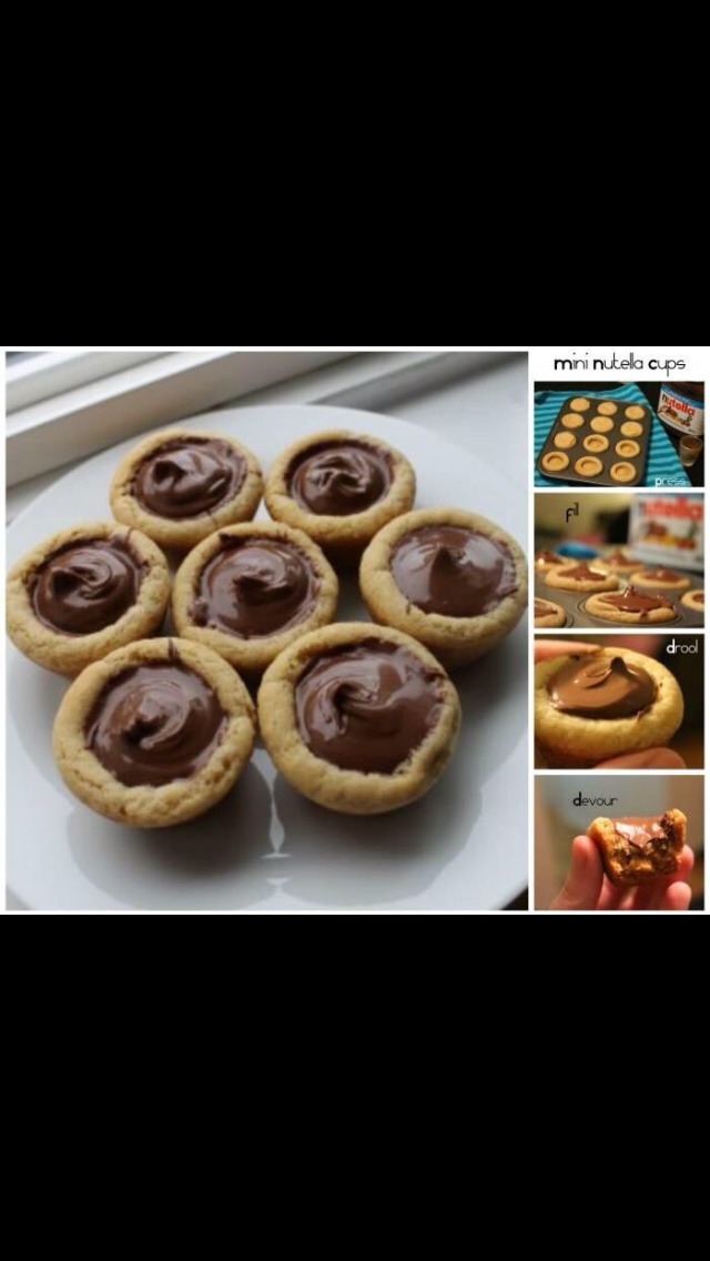 Mini Nutella Cookie Cups! 