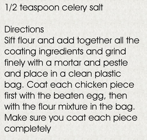 KFC fried chicken secret recipe