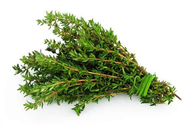 Treat oily herbs differently.
Oily herbs like thyme can be tied loosely together with string and hung in the open air.