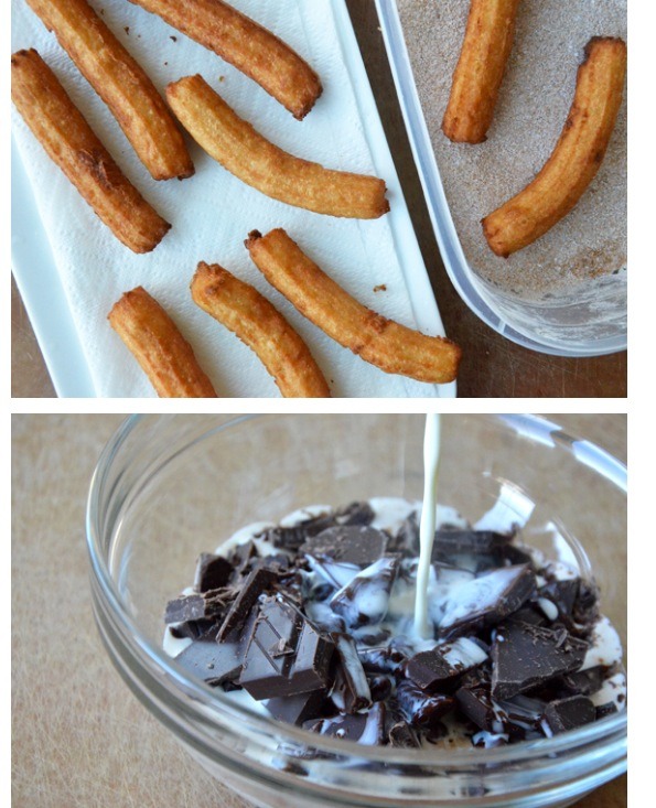 Easy Homemade Churros with Chocolate Sauce😉👌 #tipit