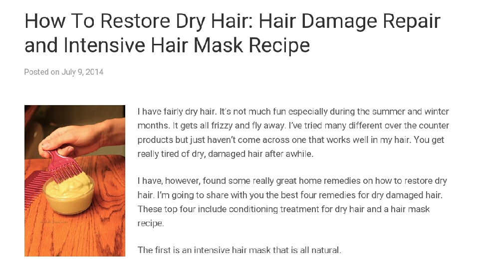 Restoritive Dry Hair Masks!