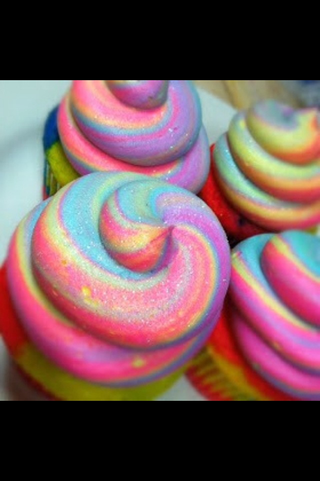 Rainbow Glitter Cupcake Frosting