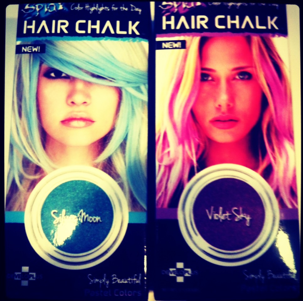 Just like hair chalk, press eyeshadow against hair with your thumb underneath...
