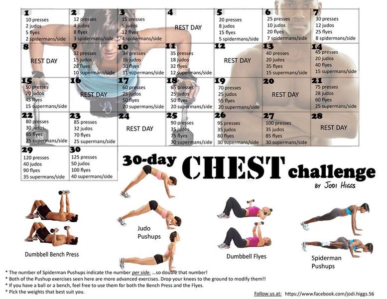 30 Day Butt, Thighs, Chest, Back, Arm Challenge