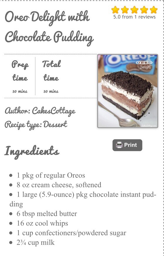 Oreo Delight With Chocolate Pudding!!😋