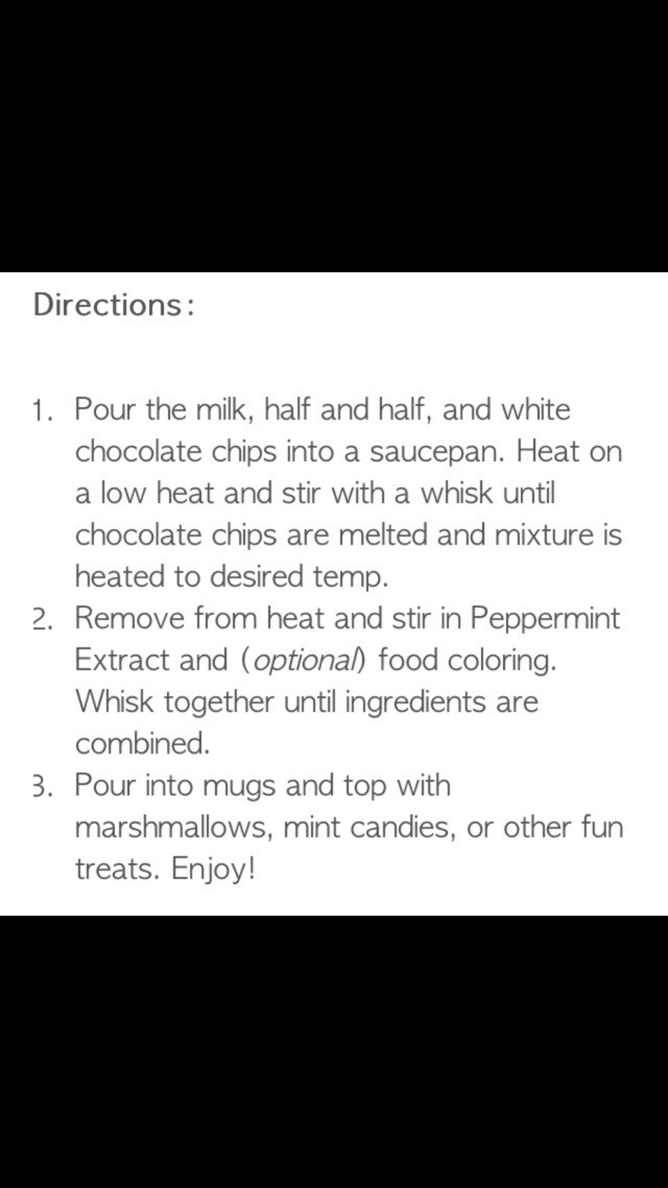 Peppermint Hot Chocolate