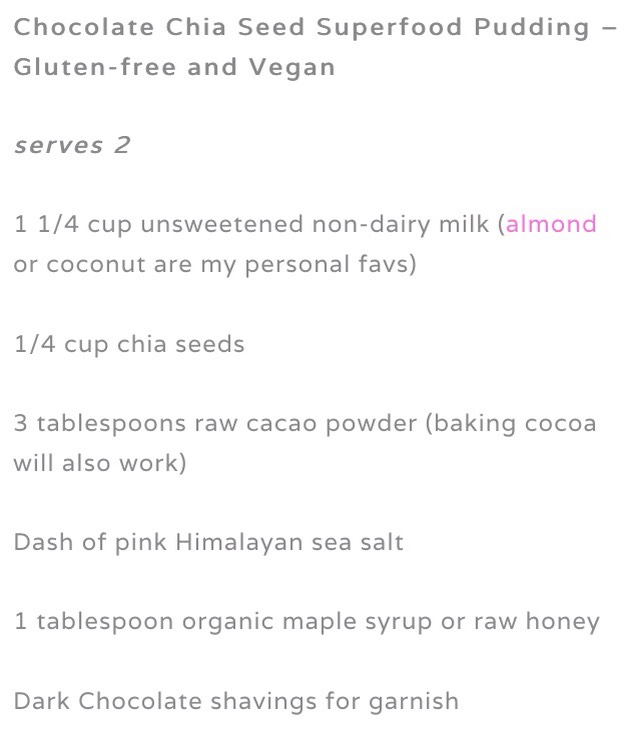 Chocolate Chia Seed Superfood Pudding