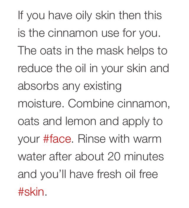 9.Cinnamon & oatmeal mask