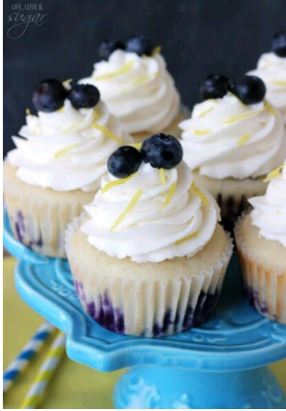 Blueberry Cupcakes With Lemon Buttercream!