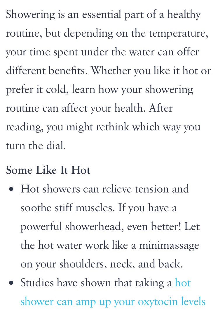 Hot Or Cold Showers??