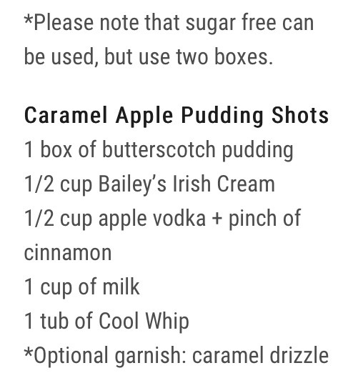 Pudding Shots! 5 Different Flavors!