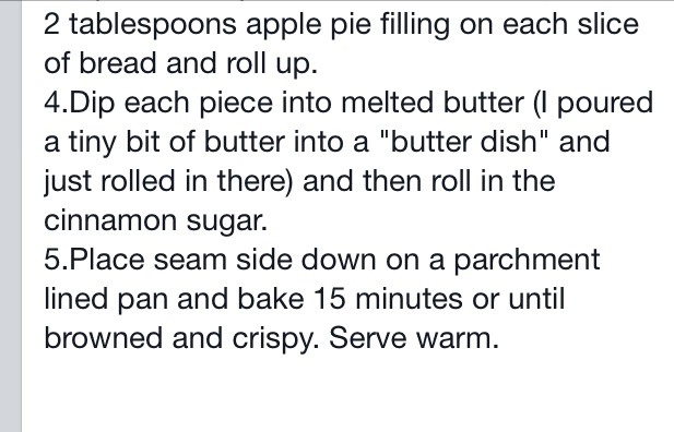 Baked Apple Pie Roll Ups. 