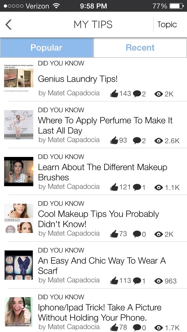 3. What kind of tips can I post?
Anything under the sun!
