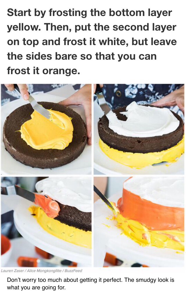 "HOW TO MAKE AN OMBRE CANDY CORN CAKE"