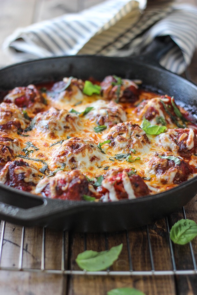 Cheesy Meatball Skillet.