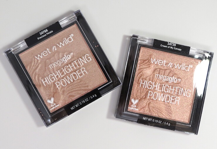 Wet n wild and elf make my favorite drugstore highlighters. I love this wet n wild mega glo highlighter for the perfect glow, but they are always sold out. Wet n wild boozy brunch and tantastic bronzer are also really good, and elf moonlight pearls is another great highlight