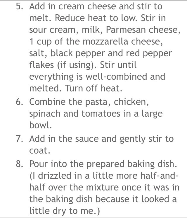 Chicken Spinach Bake Pasta 