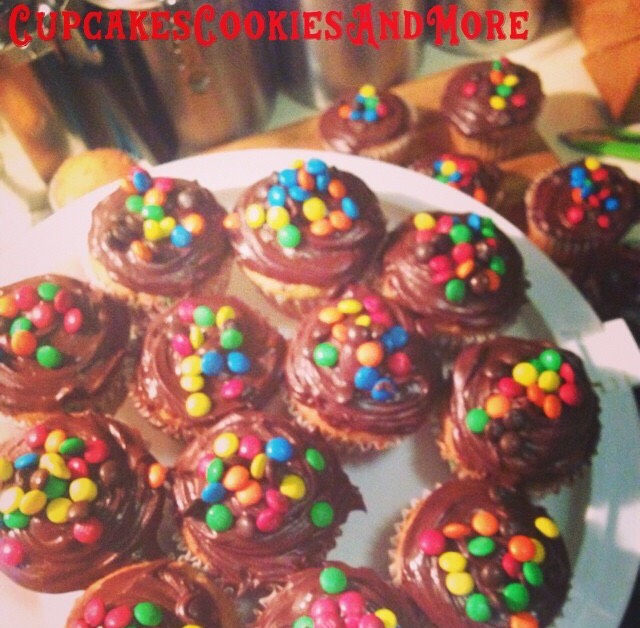 Cookie Dough M&Ms Funfetti Cupcakes