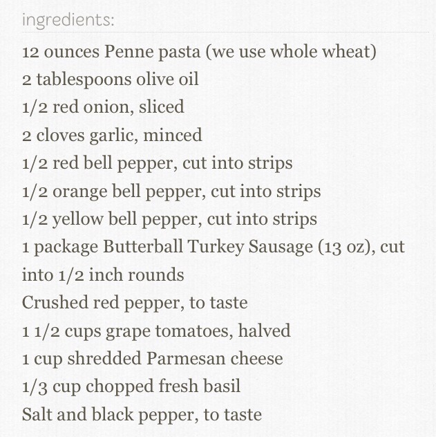 Spicy Sausage And Pepper Pasta