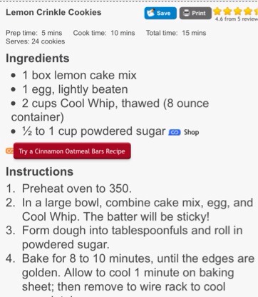 Lemon Crinkle Cookie 