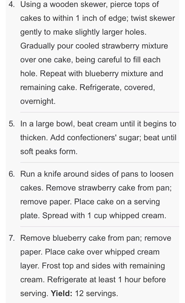 Red White & Blue American Patriotic Poke Cake