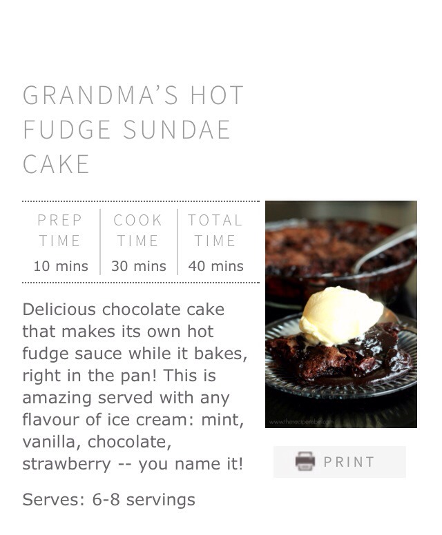 Grandma's Hot Fudge Sundae Cake 