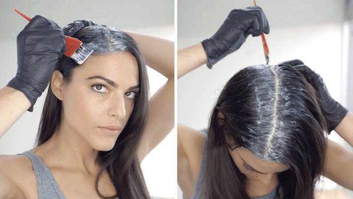 start applying the hair dye to your hair. 

make sure you get all your hair

or if you want highlights or ombré, make sure you get as much as you need