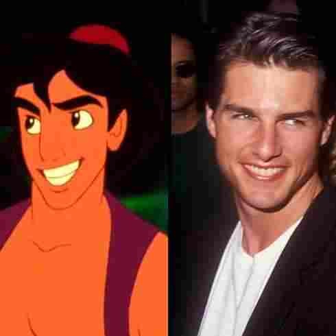 3. Aladdin's face was modeled after Tom Cruise's.