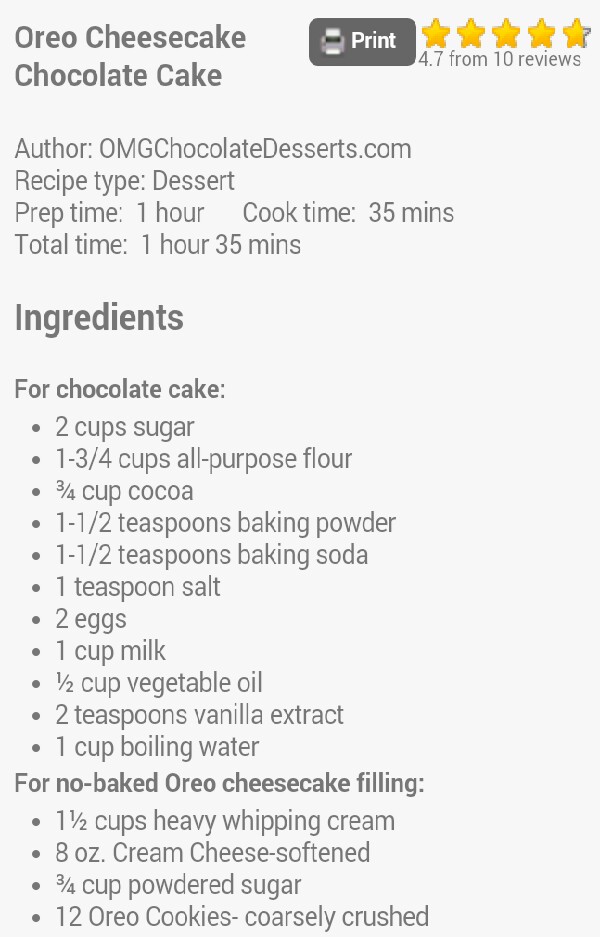 Oreo Cheesecake Chocolate Cake!