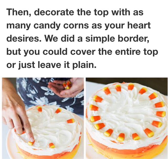 "HOW TO MAKE AN OMBRE CANDY CORN CAKE"