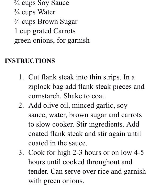 Slow Cooker Mongolian Beef❤️