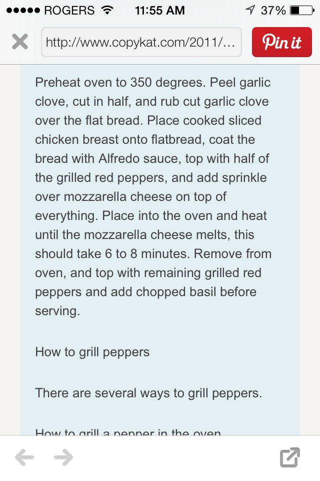 Olive Garden's Grilled Chicken Flatbread!