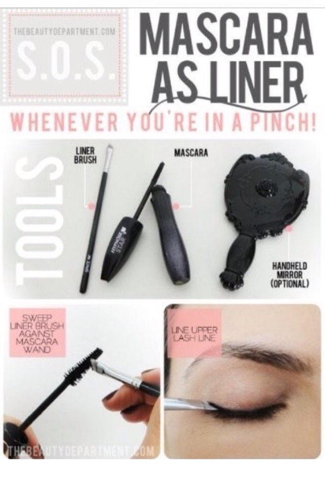 If you don't have eyeliner, don't freak! Just use your mascara!