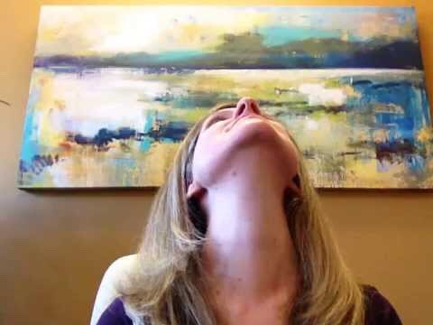 Jaw stretch
Gently tilt your head back so you’re looking at the ceiling, then form an O-shape with your lips. This pulls the skin tight over your jaw bone. Hold for 20 seconds, relax and repeat one or two times.