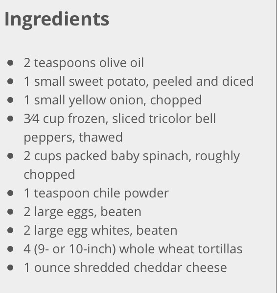 Sweet Potato Breakfast Burrito