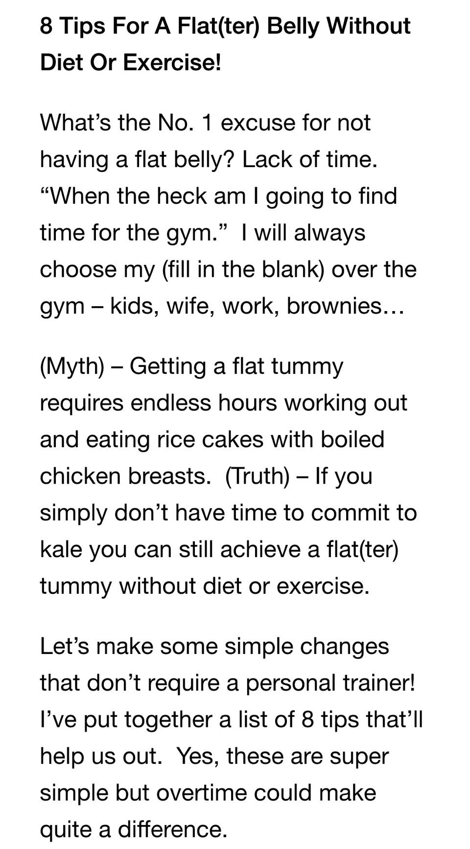8⃣ Tips For A Flatter Belly Without Any Diet Or Exercise. 🍶