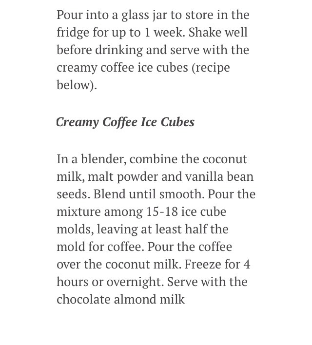 Almond Chocolate Milk With Creamy Ice Coffee Cubes 