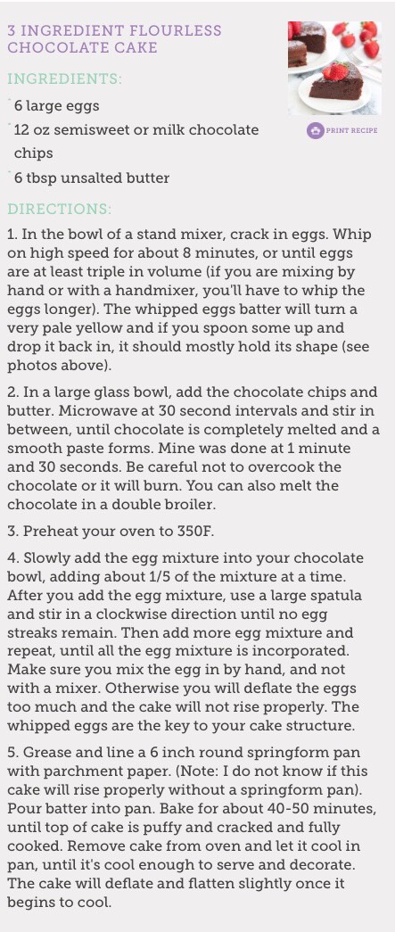 3 Ingredient Flourless Chocolate Cake!