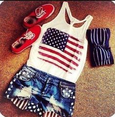 4th of July outfits, nails and hair ideas :) 