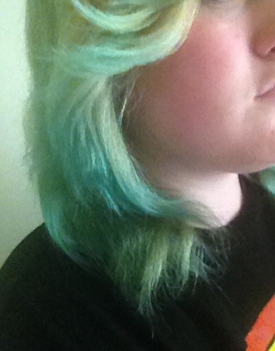 And light blue! 
Excuse the morning hair... I did the blue last night! 
