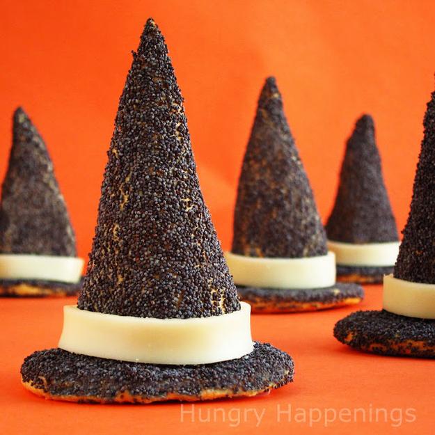 Witch Hat Appetizers

http://www.hungryhappenings.com/2011/10/turn-store-bought-crescent-dough-into.html