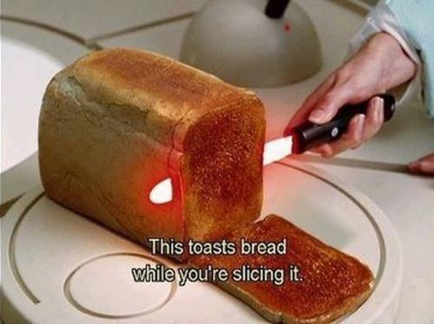 toasts toast whilst slicing