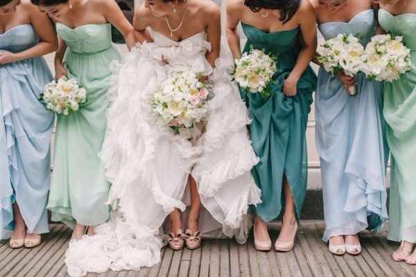 Sometimes an array of bridesmaid dress colors can look prettier than just picking one.